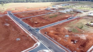 The Avenues of Highfields residential development - road construction